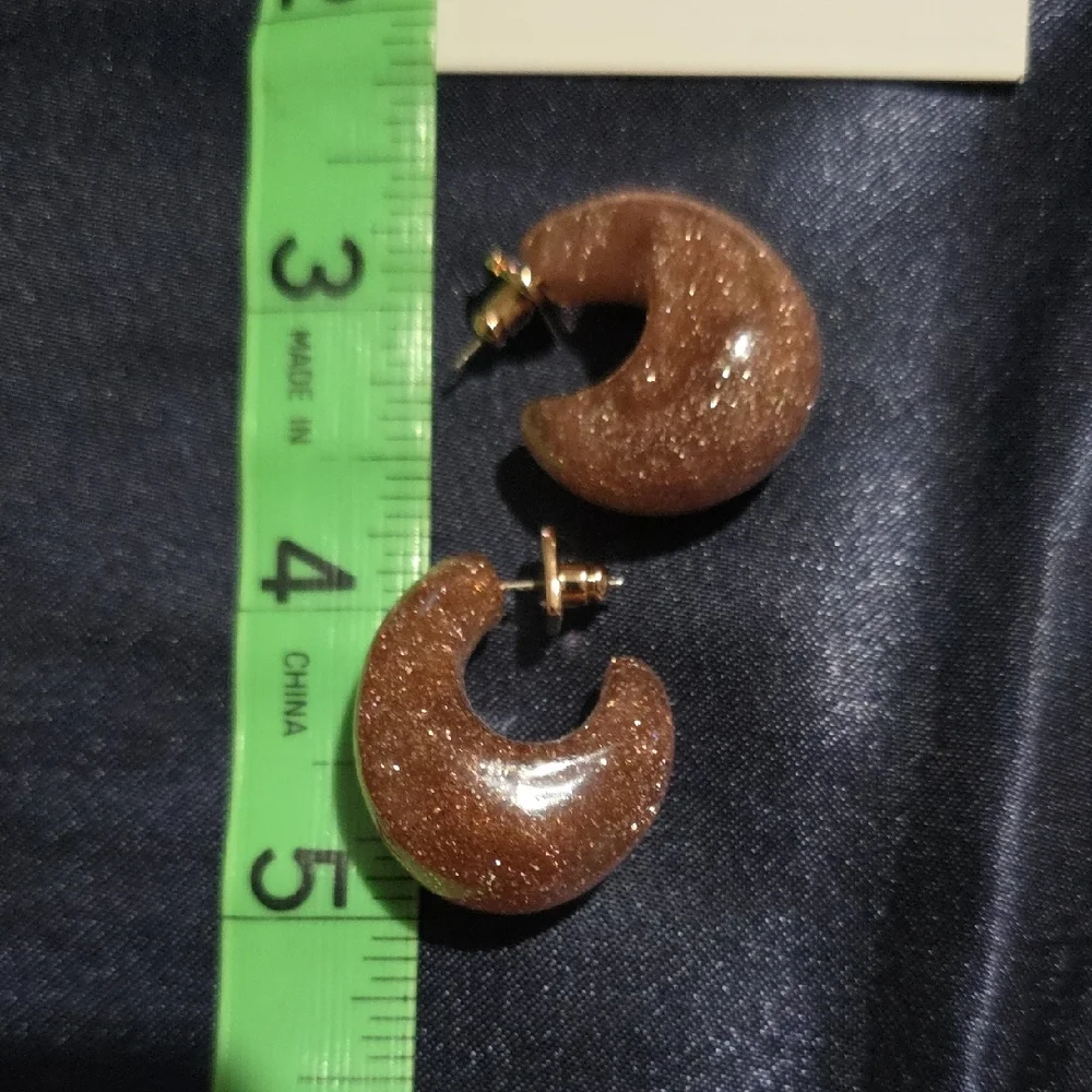 Kate Spade Sparkling‎ Brown Hoop Earrings